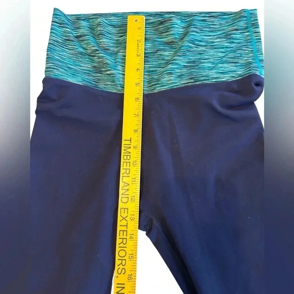 Fabletics Capri Leggings Women Sm Blue Green Fold-over High Waist Yoga Athletic. - Picture 5 of 11